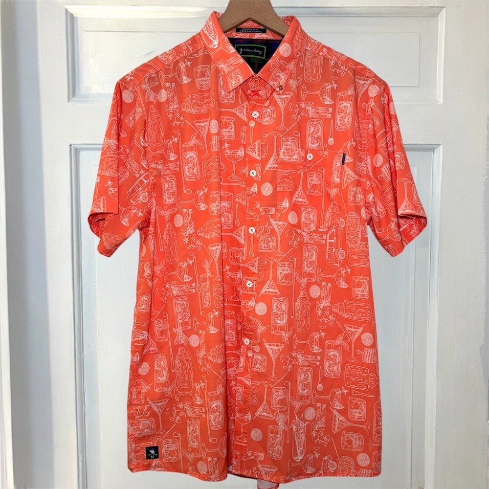 William‎ Murray Titos collab golf shirt Mens L vodka Cocktail Print Short Sleeve - Picture 4 of 9